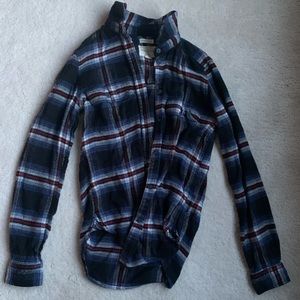 American Eagle Women’s blue red and white flannel